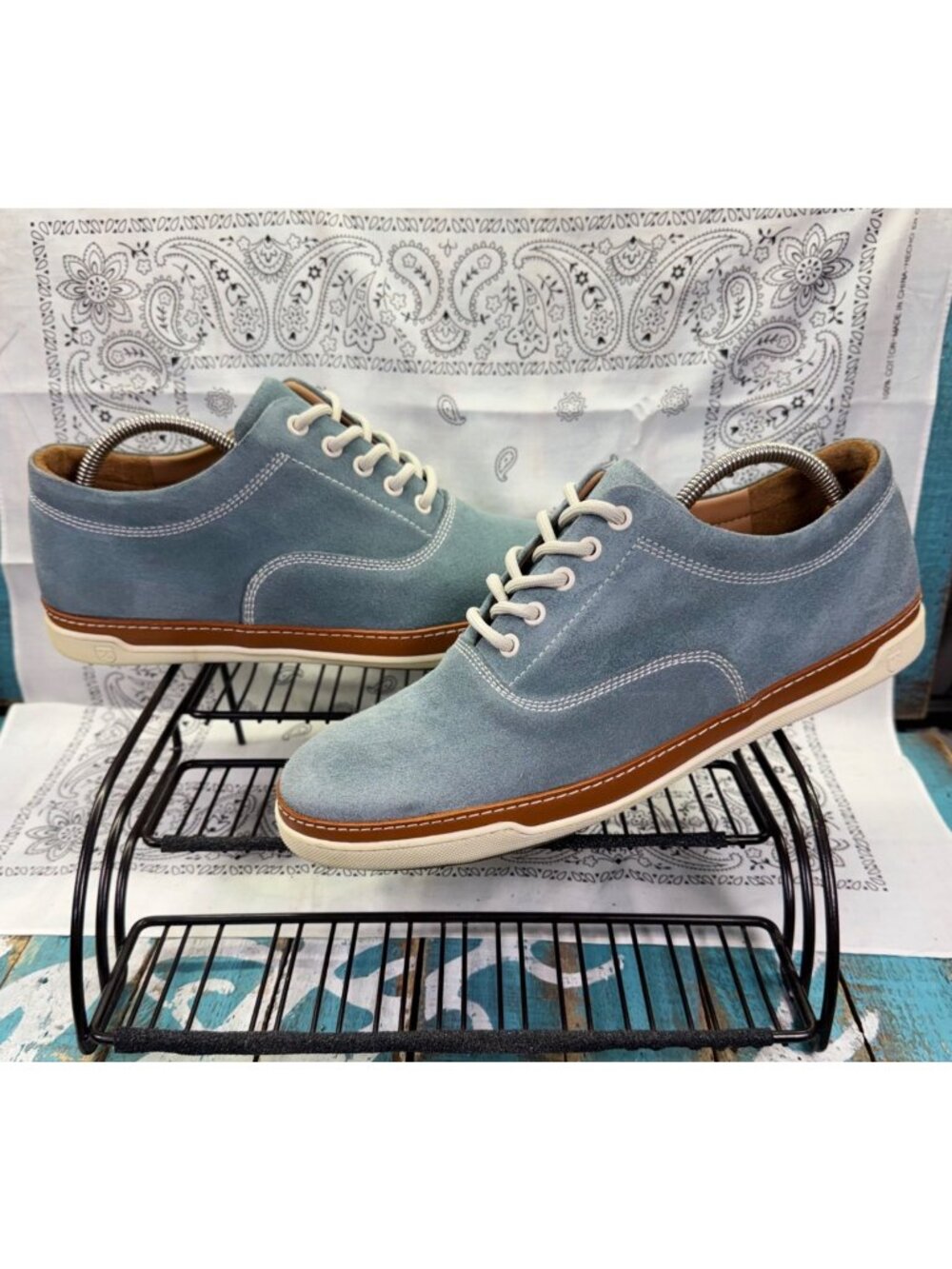 Allen Edmonds Men's Porter Derby Blue Suede Sneaker Shoes Size 42/11D Worn 2X